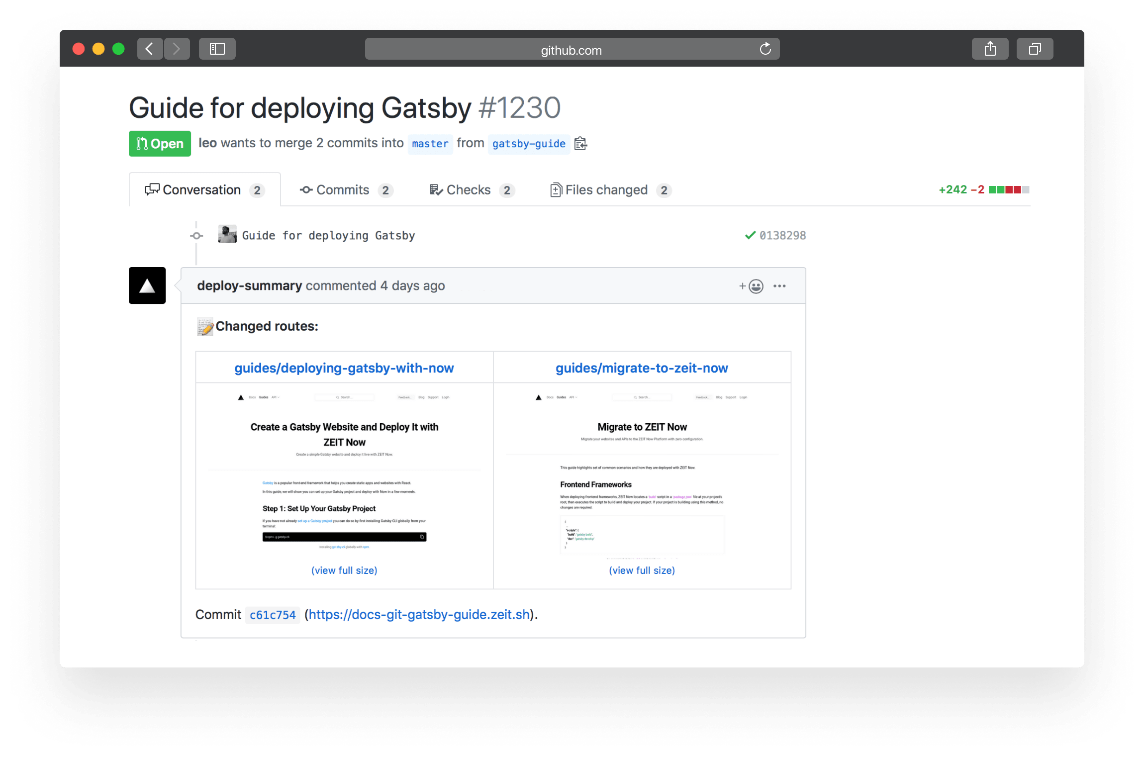 Automated documentation previews in pull requests · Issue #342 ...